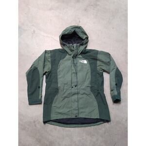 VTG 90s North Face Women's S Gore-Tex Jacket Full Zip Green Hooded Skiing